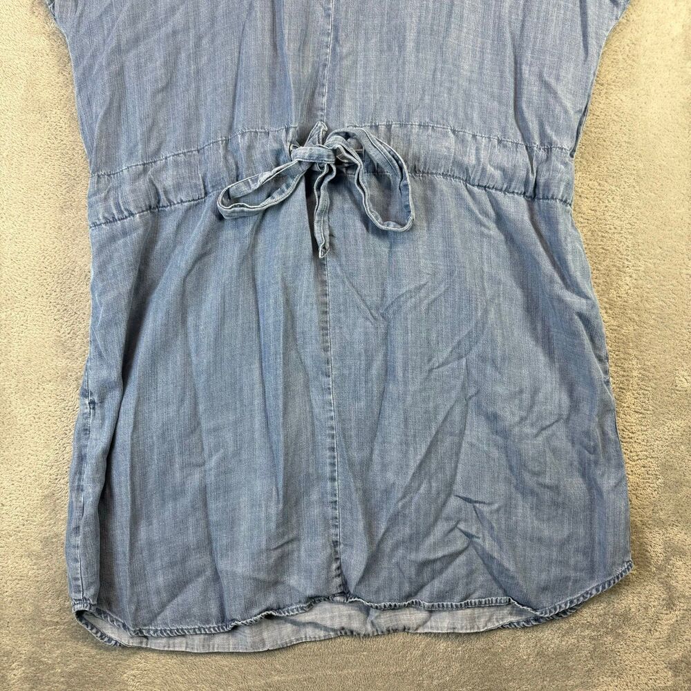 LOFT Outlet Mini Dress Womens Extra Large Blue Chambray Pockets Sleeveless Top - Picture 7 of 7